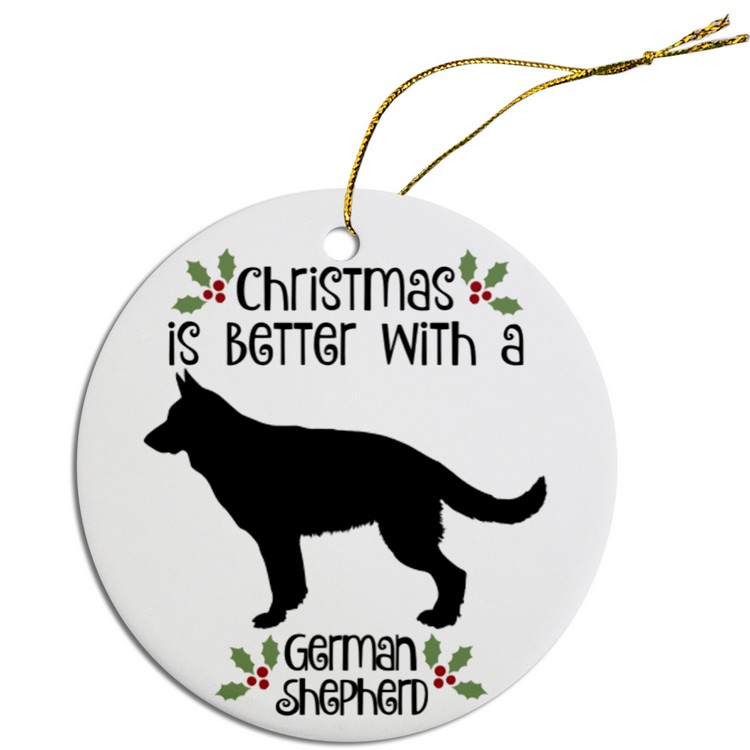 Breed Specific Round Christmas Ornament German Shepherd